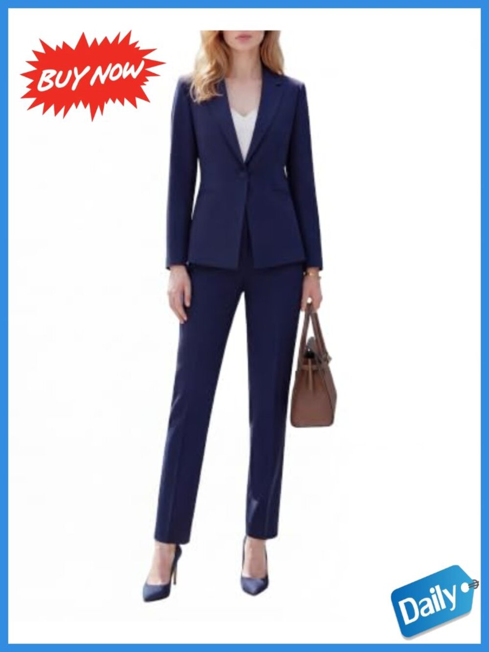 Women's 2 Piece Business Pantsuit Wrinkle Free Outfit